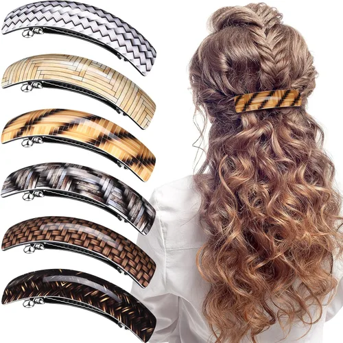 Vista 12 de WILLBOND 6 Piezas Pasadores de Cabello para Mujeres Pasadores Grandes Clips Franceses para Cabello Broche Retro para Regalos de Mamá Accesorios
