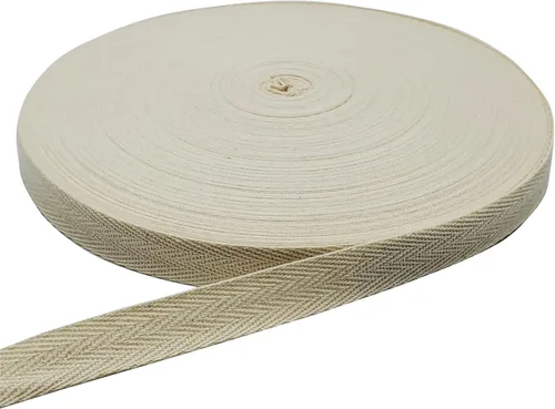 Vista 14 de Cinta de algodón en espiga, cinta de sarga para coser, cinta natural al bies para manualidades (beige, 1 pulgada)