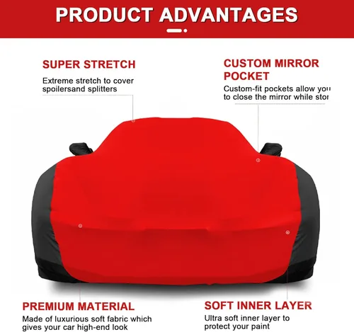 Vista 4 de Funda de automóvil para interior de repuesto para Corvette C3 1968-1982, lujosa funda de satén elástico a la medida para interior transpirable, a