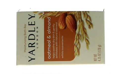 Vista 5 de Yardley - Jabón de barra de avena y almendra, 4.25 onzas, juego de 3