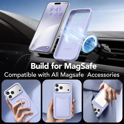 Vista 964 de GONEZ Funda magnética para iPhone 14, compatible con Magsafe, con protector de pantalla + protector de cámara, forro de microfibra antiarañazos