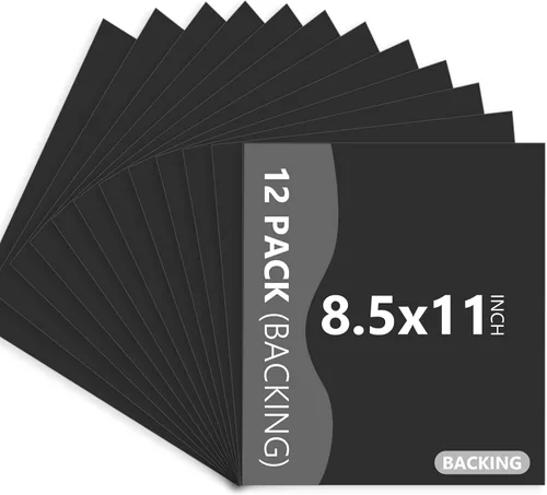 Vista 14 de Somime Paquete de 12 alfombrillas de respaldo solamente - 8x8 alfombrillas negras sin cortar, tablas de respaldo sin ácido, ideal