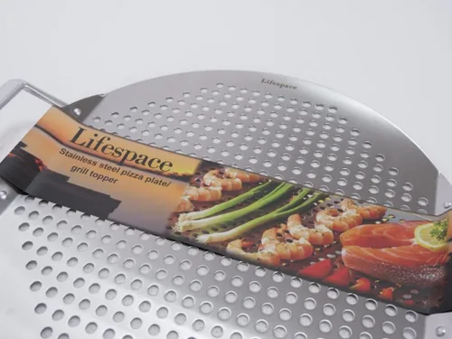 Vista 4 de Lifespace Placa de pizza de acero inoxidable/Topper de parrilla