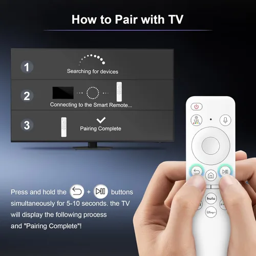 Vista 6 de Control remoto recargable con voz para Samsung - Control remoto inteligente para TV, reemplazo compatible para televisores inteligentes Samsung