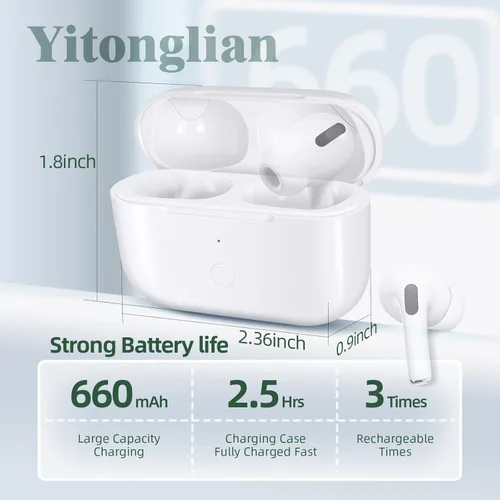 Vista 5 de Funda de carga de repuesto para AirPods Pro de 1ª y 2ª generación - Funda de carga inalámbrica sin auriculares