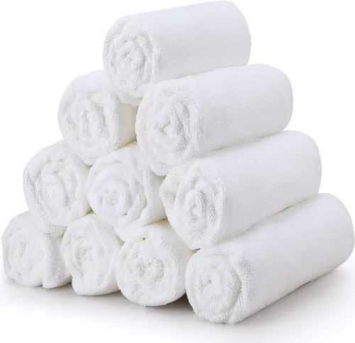 Vista 4 de Shimeyao Paquete de 26 toallas de mano absorbentes de microfibra, secado de pelo, a prueba de blanqueador, sin pelusas, para el hogar, salón, spa