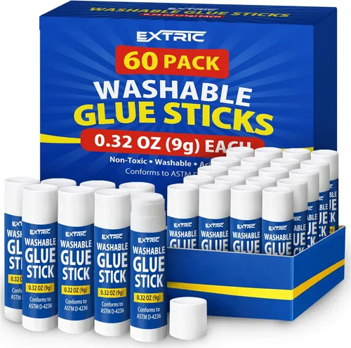 Vista 11 de Barras de pegamento a granel para aulas, barras de pegamento blanco para niños, 12 unidades, 0.32 onzas, lavables para todo propósito, para niños