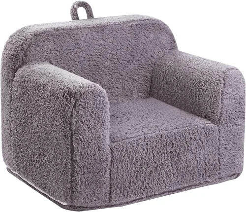 Vista 9 de MOMCAYWEX Silla de Sherpa Suave y Acogedora para Niños, Silla de Espuma Acogedora para Niños Pequeños para Niños y Niñas, Crema