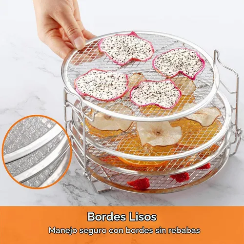 Vista 6 de SICHEER Estante deshidratador de acero inoxidable, accesorios compatibles con freidora de aire Ninja de 4 cuartos de galón, compatible con freidora
