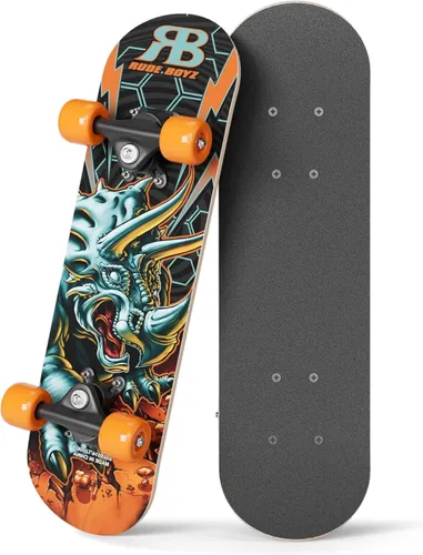 Vista 11 de Rude Boyz Patineta micro completa de 17 pulgadas Madera de arce Rodamientos ABEC 7 Cubierta cóncava de doble patada Monopatín para niños