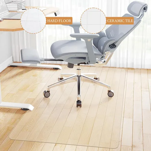 Vista 6 de KMAT Alfombrilla para Silla de Oficina, Alfombrillas de Suelo de Madera Dura y Azulejo de Fácil Deslizamiento, Alfombrilla Transparente para Silla