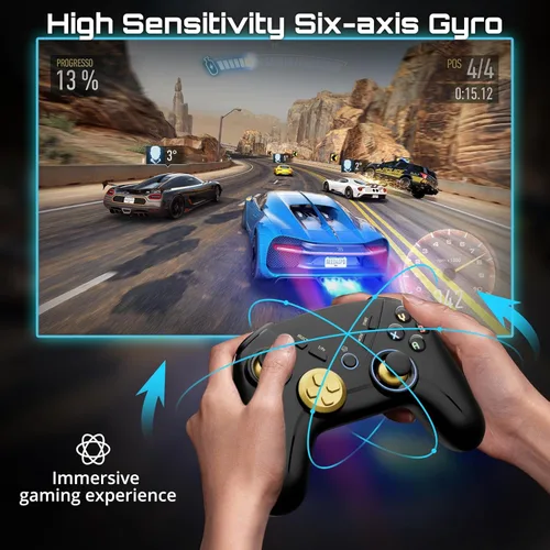 Vista 4 de Multi-Platform PC Wireless Controller, Bluetooth Gaming Controller, Compatible with Windows, iPad, Steam, Laptop, Mac, Tablet, and Smart TV, with