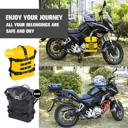 Vista 5 de WILD HEART Bolsa seca impermeable para motocicleta, bolsa de barra de choque, bolsa de motocicleta utilizada como equipaje de motocicleta, barra