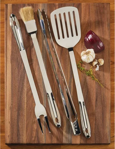 Vista 3 de Juego de utensilios de cocina All-Clad T147 de acero inoxidable, 4 piezas, color plateado