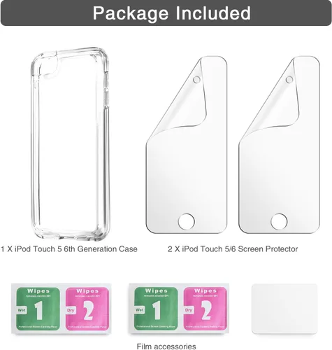 Vista 7 de IDWELL - Funda para iPod Touch 7, Touch 6/5 con 2 protectores de pantalla, funda rígida delgada y suave de TPU para iPod Touch 5/6/7ª