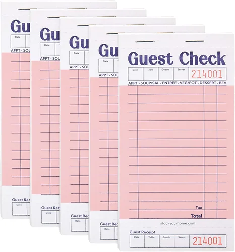 Vista 11 de Stock Your Home Libros azules de cheques de invitados para servidores (paquete de 10) bloc de notas de servidor, cuaderno de cheques de camarero