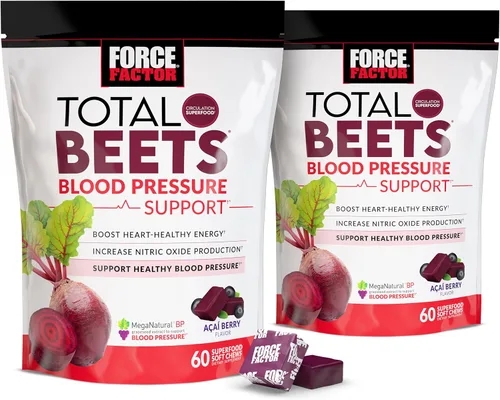 Vista 12 de Force Factor Total Beets Suplementos de apoyo a la presión arterial con polvo de remolacha, masticables de remolacha de gran sabor para energía
