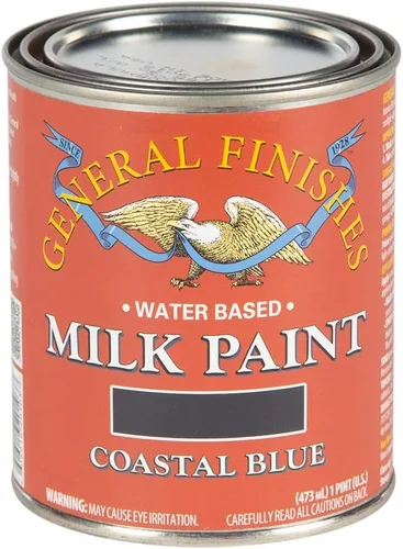 Vista 34 de General Finishes Pintura de leche a base de agua, 1 cuarto de galón, azul costero
