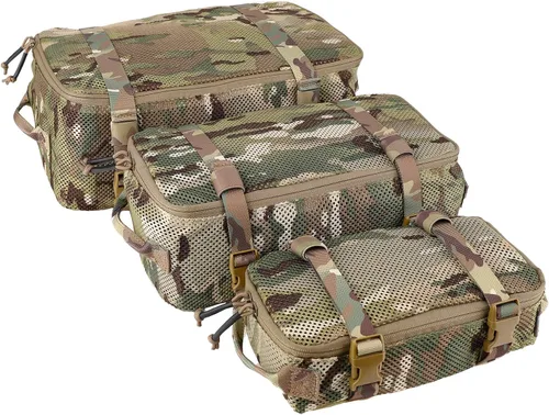 PETAC GEAR 3 cubos de embalaje modulares tácticos, bolsa de almacenamiento de malla de gran capacidad, bolsas de almacenamiento para organizar
