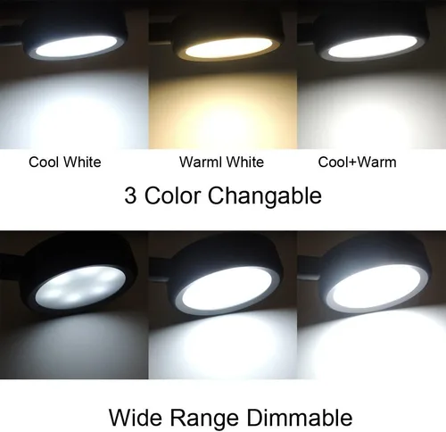 Vista 3 de QUANS Lámpara de escritorio LED de cuello de cisne con abrazadera regulable, 3 luces de lectura intercambiables de color, luz nocturna