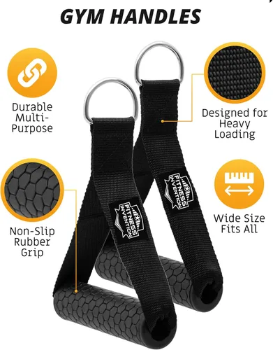 Vista 3 de Accesorio de cable de cuerda de tríceps, accesorio desplegable de cuerda de 35 pulgadas, accesorios de cable para gimnasio, manijas de cable,