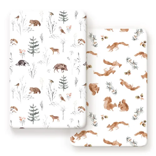 Vista 30 de Juego de 2 sábanas ajustadas de punto de jersey elástico ultra suave, se adapta a sábanas portátiles/mini cunas, almohadillas de colchón