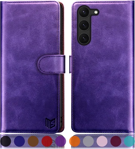 Vista 21 de SUANPOT para Samsung Galaxy S23 +/ Plus Funda tipo cartera con bloqueo RFID, soporte para tarjetas de crédito, funda protectora de libro tipo flip