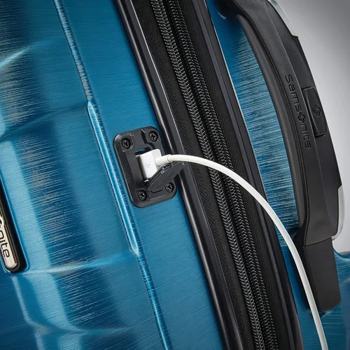 Vista 8 de Samsonite Centric 2 Set de maletas rígidas expandibles con ruedas giratorias dobles, Azul Caribe, Juego de 2 piezas (equipaje de mano/grande)
