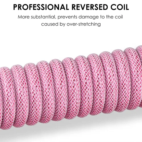 Vista 2 de Geekria Coiled USB-C Gaming Keyboard Cable with Aviator Connector Cord, 5-Pin Braided Double-Sleeved Mechanical Keyboard Cable Compatible with