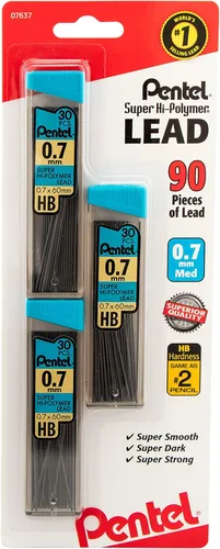 Vista 7 de Minas de recambio Pentel Super Hi Polymer, 2 pulgadas, 90 piezas (C25BPHB3-K6)