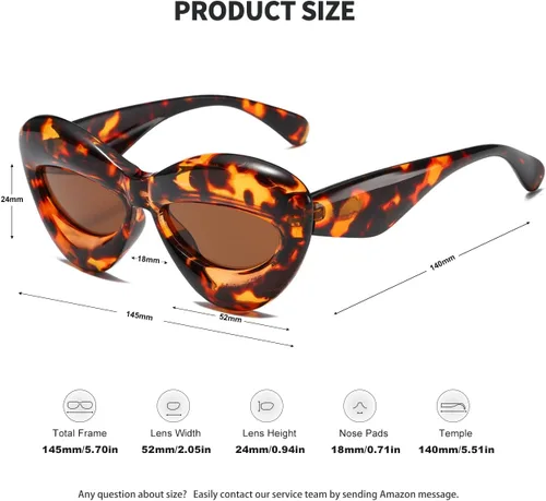 Vista 6 de Lentes de sol de labios de moda con forma inflada para mujer, de gran tamaño, protección UV400