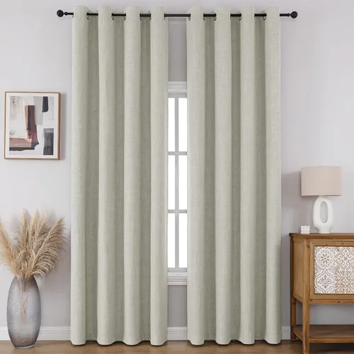 Vista 81 de CUCRAF - Juego de 2 paneles de cortinas de ventana con oscurecimiento total del 100%, de 54 pulgadas de largo, con aspecto de lino falso, cortinas