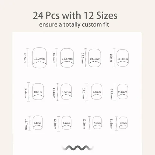 Vista 5 de Uñas cortas a presión, uñas postizas de punta francesa rosa, cuadradas con diseños de punta de purpurina, uñas cuadradas con pegamento en uñas