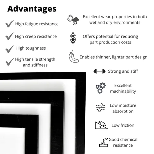 Vista 3 de Lámina de copolímero plástico de Delrinacetal, elije tamaño, color y grosor