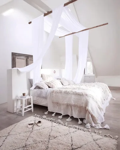 Vista 2 de NICETOWN Paneles de Cortinas Transparentes para Cama con Dosel 216 - Decoración del Hogar Cenefa de Gasa Transparente para Boda