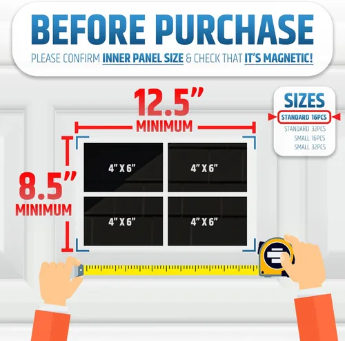 Vista 2 de Ventanas magnéticas fuertes y brillantes para puerta de garaje – Se adapta a garaje de 1 auto – Parece paneles de ventana reales / paneles falsos