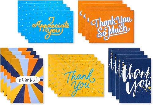 Vista 3 de American Greetings Mini notas de agradecimiento y sobres, brillantes y coloridos (20 unidades)