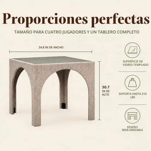Vista 2 de Tov Furniture Mesa de juego Tomlin Beige