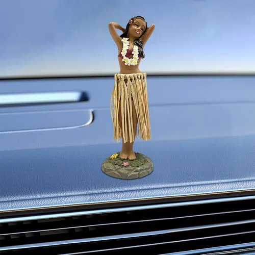 Vista 5 de Tablero hawaiano de muñeca bailarina, centros de mesa de niña, mini decoraciones de tablero de instrumentos para tablero de automóvil, hogar