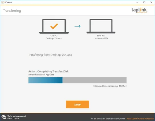 Vista 6 de Laplink PCmover Professional Instant Download Single Use License Moves Applications, Files, and Settings to Your New PC