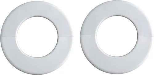 Vista 7 de Paquete de 2 placas redondas de escudo de brida dividida de pared ABS para accesorios de decoración de grifos de tubería de 0.86 "/ 22 mm