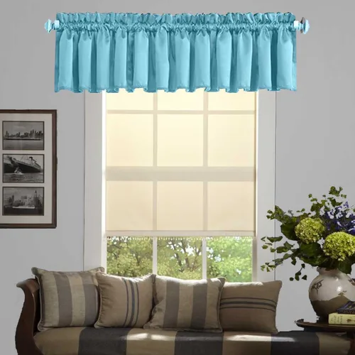 Vista 41 de Cenefa Beige Oscurecedora para Ventana, Cortina Corta con Bolsillo para Barra, Cenefa Primitiva para Sala de Estar, Baño, Guardería, Cocina, Ventana