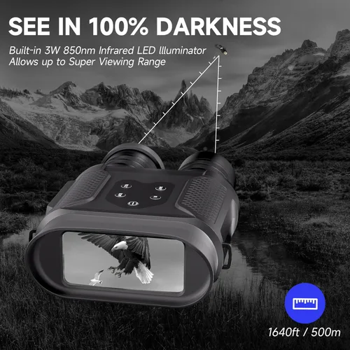 Vista 5 de Night Vision Binoculars, Night Vision Goggles Military Tactical, 4'' Large Screen Binoculars for Adults, Digital Infrared Night Vision HD 1080p from