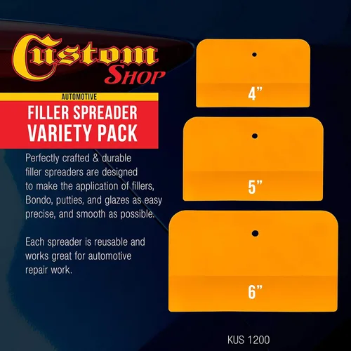 Vista 2 de Custom Shop Herramientas Esparcidoras de Relleno Corporal de Plástico de 4, 5 y 6 Pulgadas para Rellenos de Carrocería Automotriz, Masillas