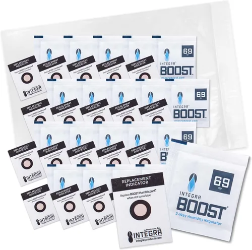 Vista 10 de Integra Boost Paquete de control de humedad de 2 vías, conserva el sabor y controla la humedad al 69% de RH, absorbente de humedad para hierbas