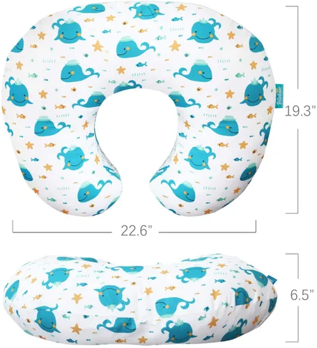 Vista 13 de Biloban Juego de 2 fundas de almohada de lactancia aptas para almohada Boppy, transpirables y agradables al tacto, fundas de lactancia para mamá que