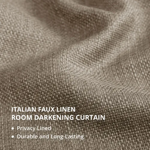 Vista 47 de HPD HALF PRICE DRAPES Cortinas de lino italiano para dormitorio y sala de estar, cortinas de oscurecimiento de habitación (1 panel), 50 pulgadas