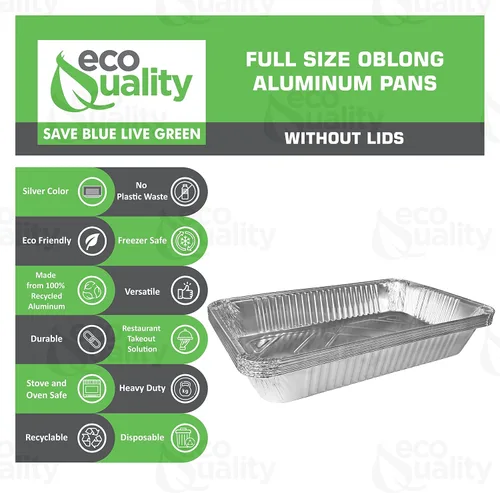 Vista 2 de Sartenes de aluminio de tamaño completo de alta resistencia para asar y mesa de vapor de 21 x 13 pulgadas, bandejas poco profundas para catering