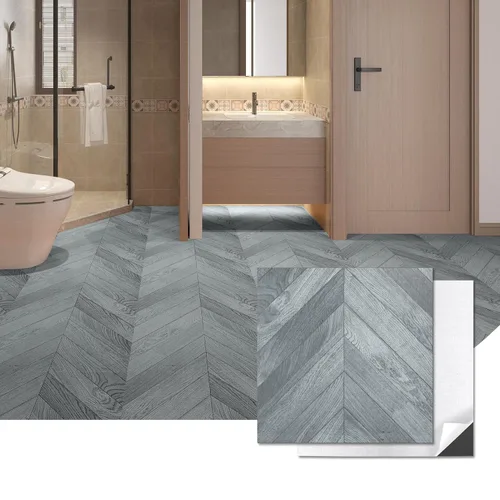 Vista 13 de Art3d Azulejos de vinilo para pegar y desprender 30 unidades 30 x 30 cm, Suelos autoadhesivos impermeables con aspecto de tablones de madera