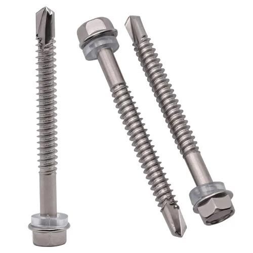 Vista 12 de Tornillos autoperforantes de cabeza hexagonal #8 x 1 (paquete de 100) (1/2 a 2 pulgadas disponibles), 410 tornillos de chapa autoperforantes